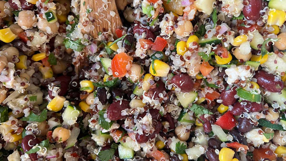 Budget-Friendly Quinoa, Bean, and Veggie Salad Recipe