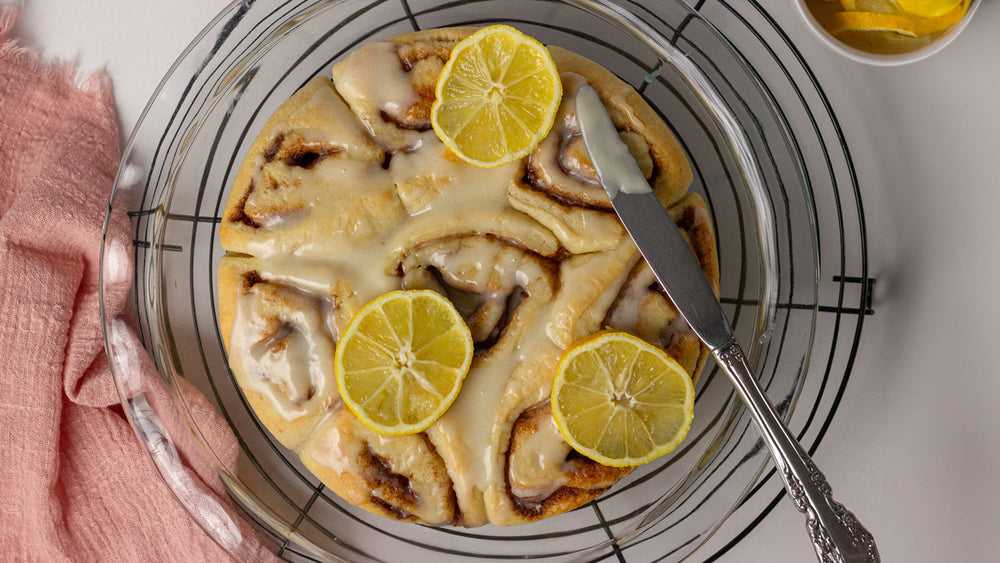 Low FODMAP Lemon Glazed Cinnamon Rolls