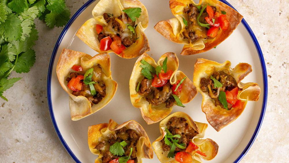 Low FODMAP Appetizers: Taco Wonton Cups