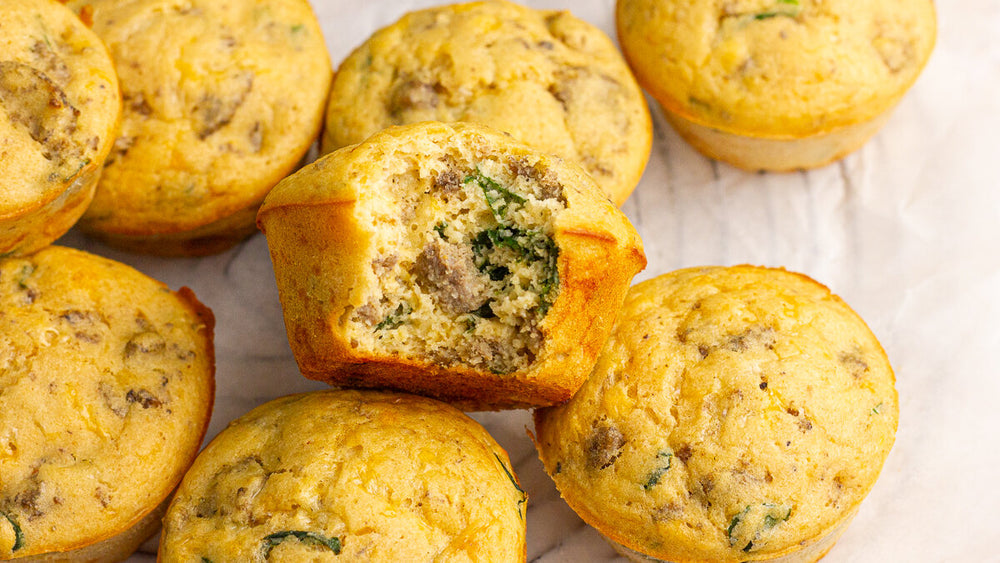 Low FODMAP Savory Breakfast Muffins with Spinach and Cheese