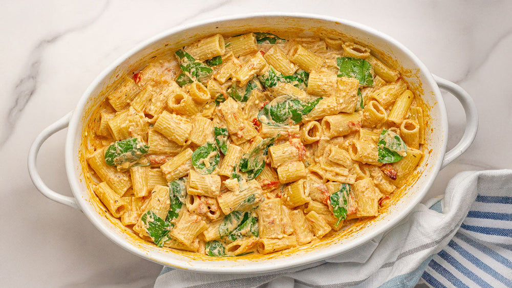 Low FODMAP Baked Feta Pasta