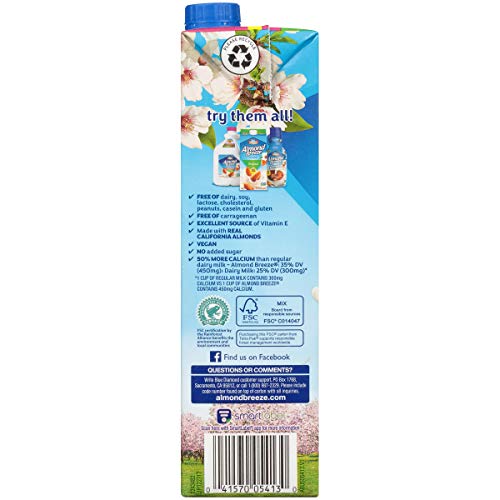 Unsweetened Original Almond Milk (Pack of 12, 32 oz each)
