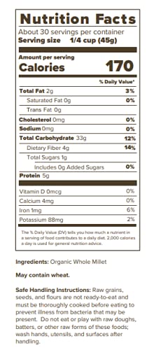 Organic Hulled Millet Grain (48 oz)