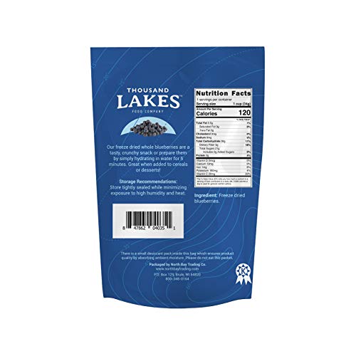 Freeze Dried Blueberries (Pack of 2, 1.2 oz each)