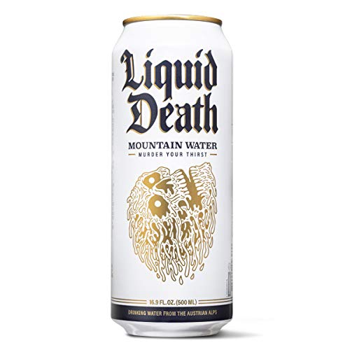 Liquid Death Mountain Water, 16.9 oz. Tallboys (12-Pack)