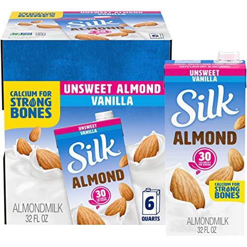 Dairy-Free, Vegan, Vanilla Almond Milk (1 Quart, Pack of 6)