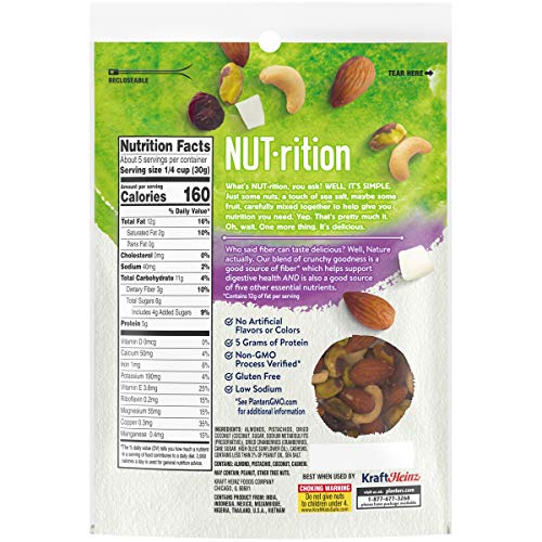 Fiber Mix Mixed Nuts (5.5 oz Bag, Pack of 8)