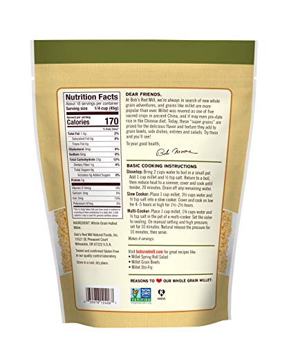 Whole Grain Millet (Pack of 4, 28 oz each)