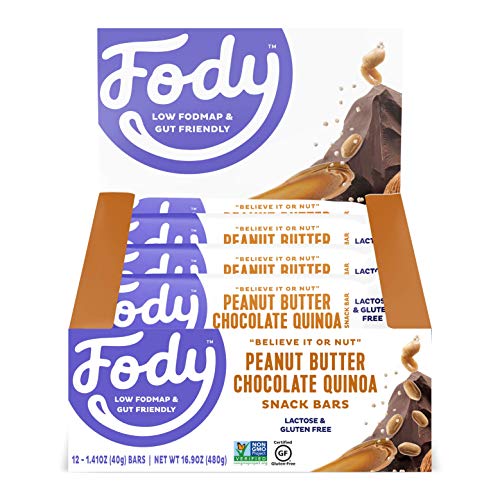 Low FODMAP Certified Peanut Butter Chocolate Quinoa Protein Nut Bars (12 count)