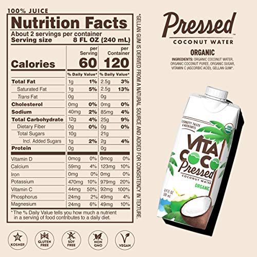 Organic Coconut Water (Pack of 12, 16.9 oz each)