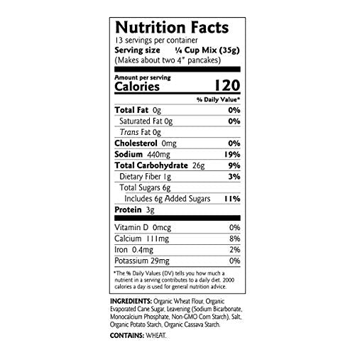 Organic Pancake and Waffle Mix, Whole Grain (16oz Package)