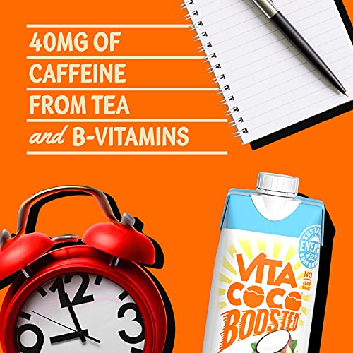 Vita Coco Boosted Coconut Water, Vanilla Latte (Pack of 12)
