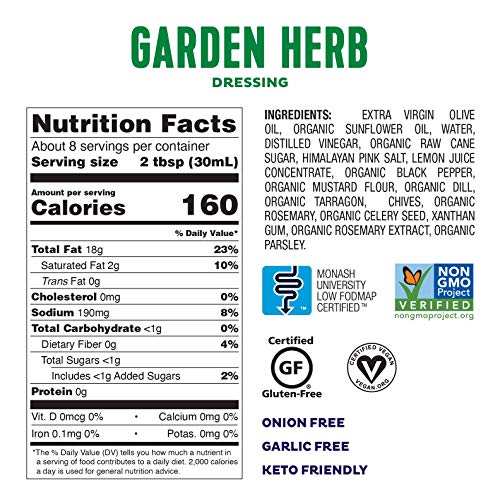 Low FODMAP Vegan Variety Salad Dressing Pack (8oz. 4 Pack)