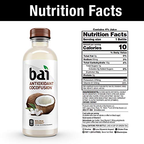 Bai Coconut Flavored Water, Antioxidant Infused Drinks (12 Pack)