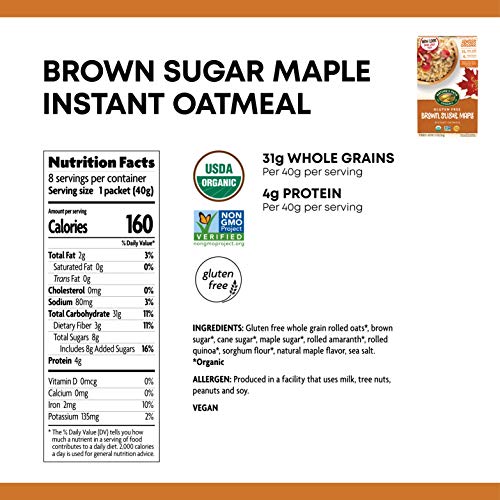 Brown Sugar Maple Instant Oatmeal, (6 Boxes, 48 Packets)