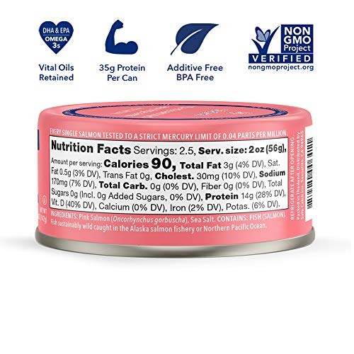 Wild-Caught Canned Pink Salmon (5 oz each; Pack of 6)