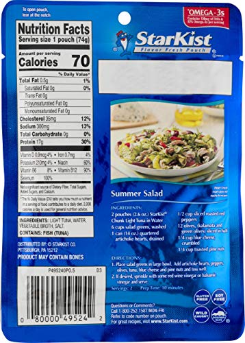 Chunk Light Tuna in Water (2.6 oz. Pouch, Pack of 24)