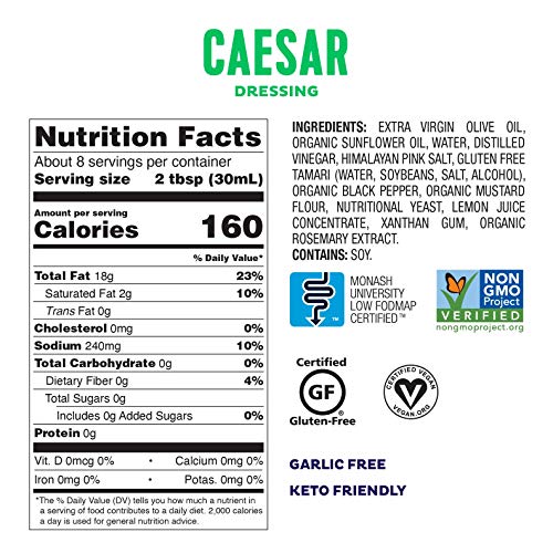 Low FODMAP Vegan Variety Salad Dressing Pack (8oz. 4 Pack)