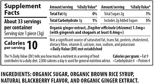 Gluten-Free USDA Organic Sweet BlackBerry Ginger Tummydrops