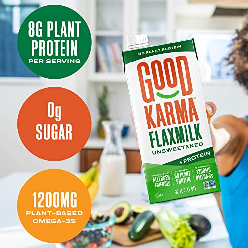 Unsweetened Flax Milk (32 oz, Pack of 6)