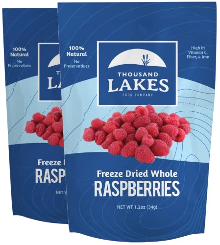 Freeze Dried Raspberries (Pack of 2, 1.2 oz each)