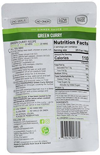 Low FODMAP Green Curry Simmer Sauce (7 oz)