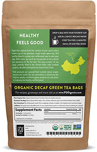Organic Green Tea Bags Decaf (20 ct)