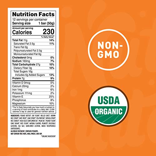 Organic Peanut Butter Snack Bars (1.76oz., 12 Count)
