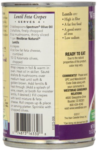 Low Sodium Organic Canned Lentils (15 oz)