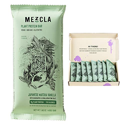 Gluten-Free Vegan Plant Protein Bars - Japanese Matcha Vanilla (8 Pack)