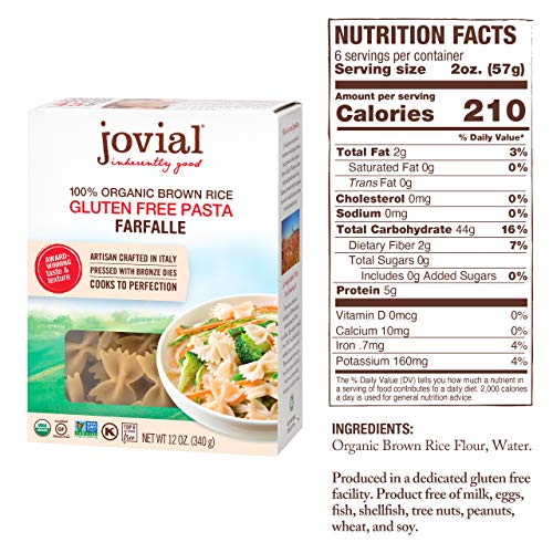 Gluten-Free Whole Grain Brown Rice Farfalle Pasta (12 oz)