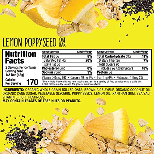 Gluten-Free Lemon Poppyseed Oat Bars (12 pack)