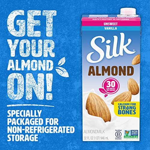Dairy-Free, Vegan, Vanilla Almond Milk (1 Quart, Pack of 6)