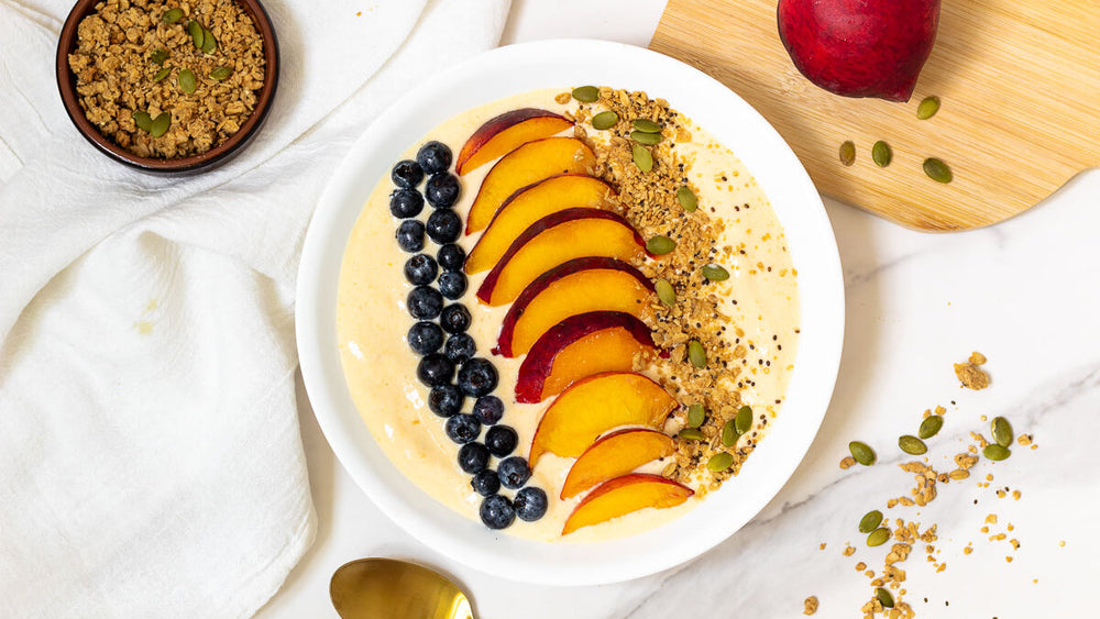 GERD-Friendly Creamy Peach Smoothie Bowl