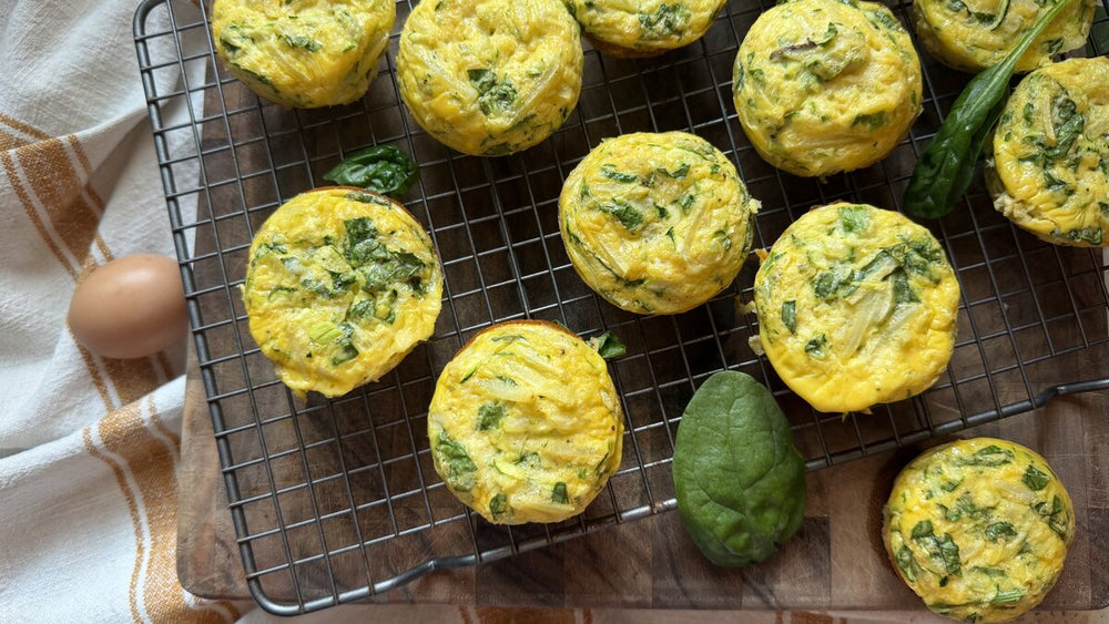 IBS-Friendly Cottage Cheese Egg Bites with Spinach