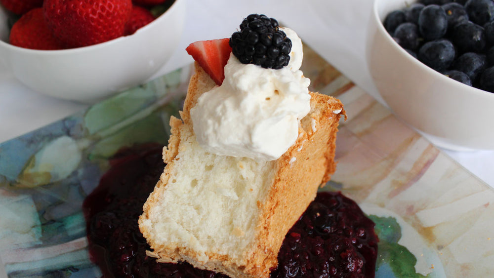 Angel Food Cake with a Berry Compote