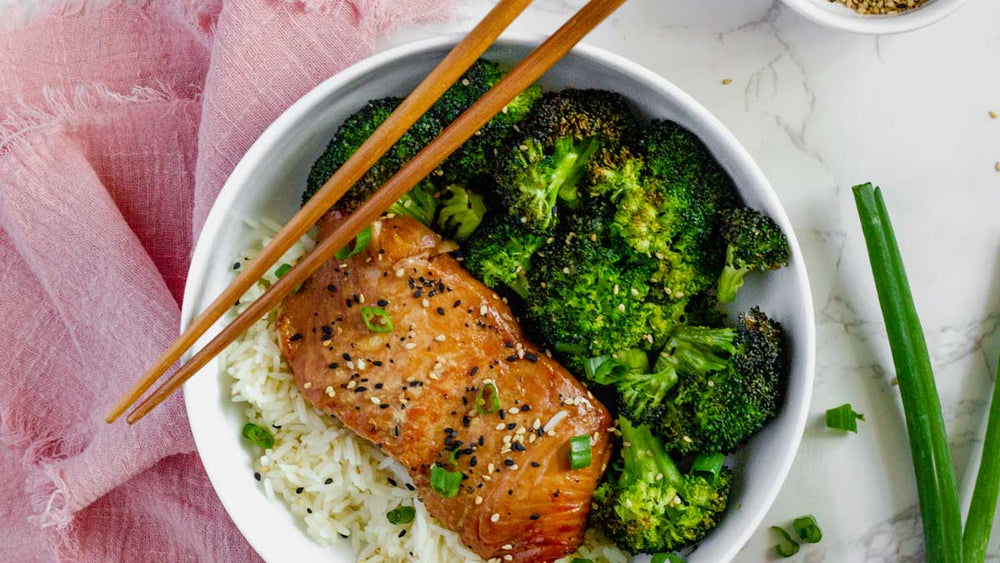 Low FODMAP Asian Glazed Salmon Bowl