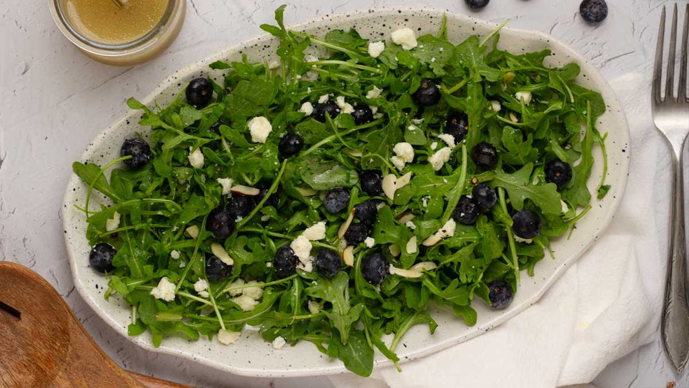 Blueberry and Arugula Salad with a Lemon Ginger Vinaigrette