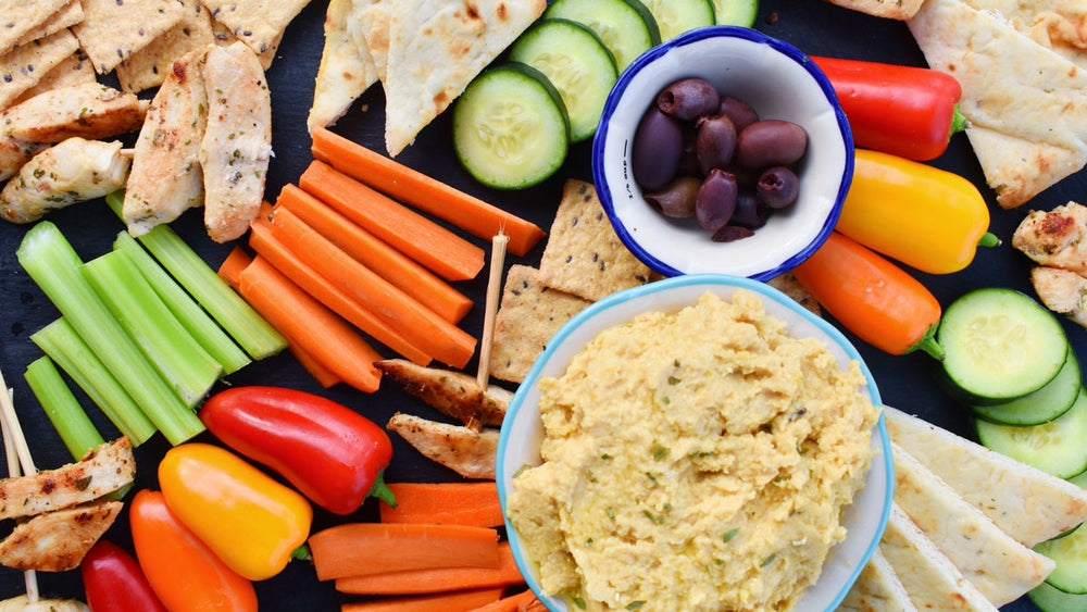 Friendly Snacks: Greek Loaded Hummus Board