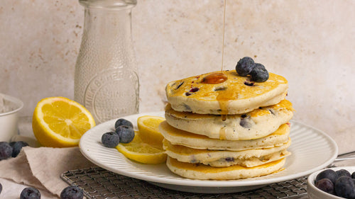 Low FODMAP Lemon Blueberry Ricotta Pancakes