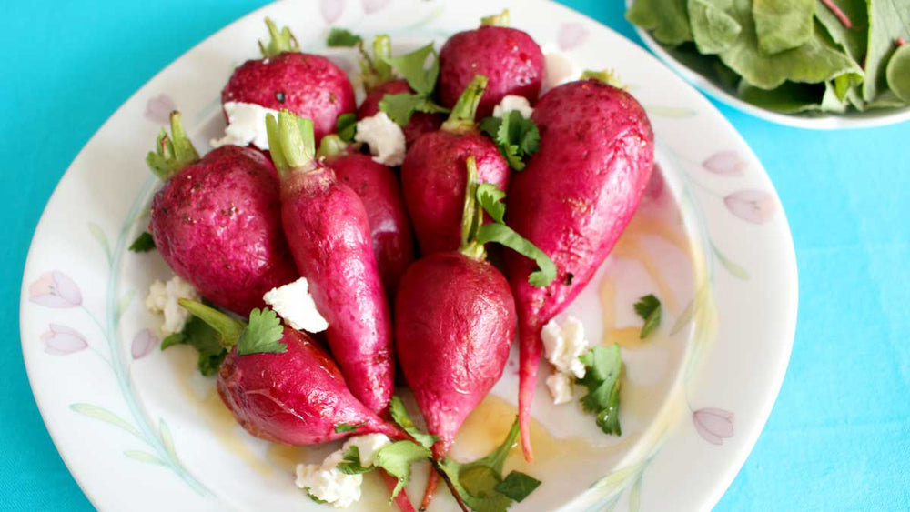 Roasted Radishes with Goat Cheese