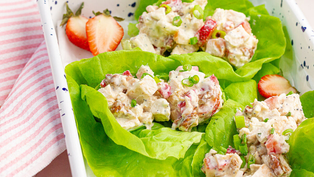 Low FODMAP Strawberry Chicken Lettuce Wraps