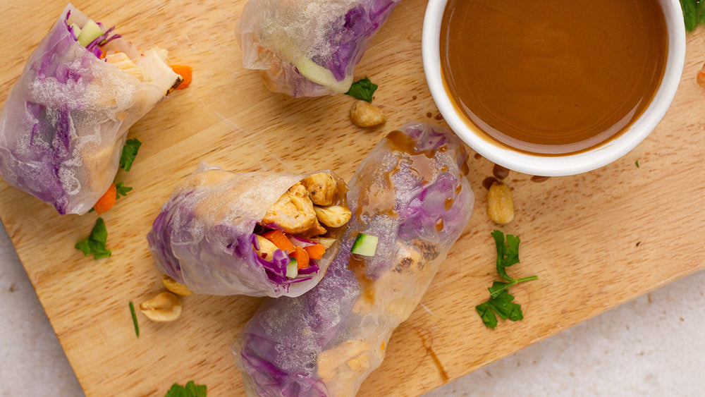 Simple Peanut Chicken Spring Rolls (Low FODMAP Friendly)