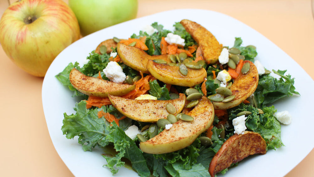Roasted Apple and Kale Salad with IBS- and GERD-Friendly Swaps
