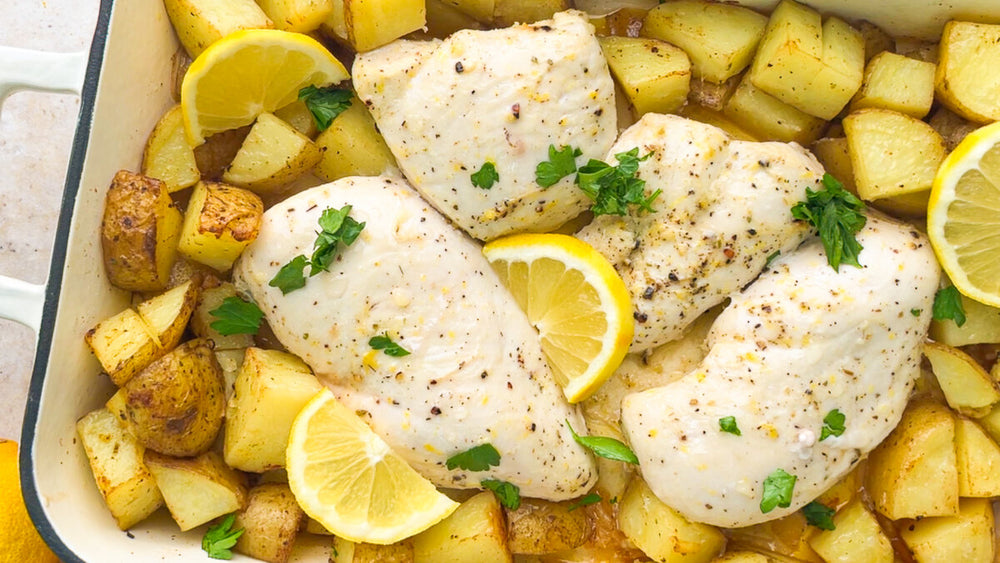 Low FODMAP Greek-Inspired Chicken and Potato Bake