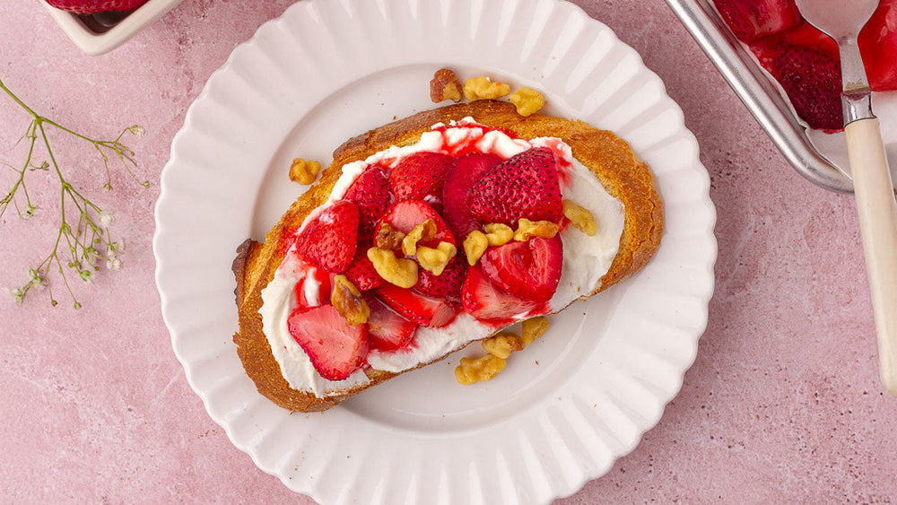 Roasted Strawberries Ricotta Toast (Low FODMAP and Gluten-Free)