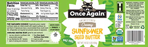 Organic Sunflower Butter (Peanut Free, 16 oz Jar)