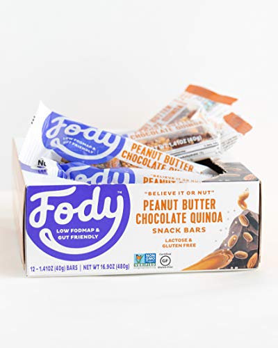 Low FODMAP Certified Peanut Butter Chocolate Quinoa Protein Nut Bars (12 count)