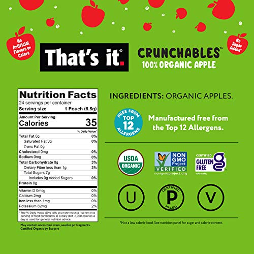100% Organic Apple Fruit Snacks (8.5g, 24 Packs)