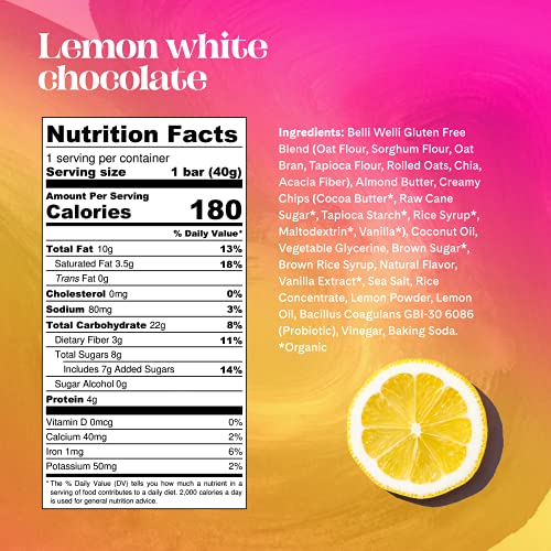 Low-FODMAP Lemon White Chocolate Snack Bars (8 Pack)